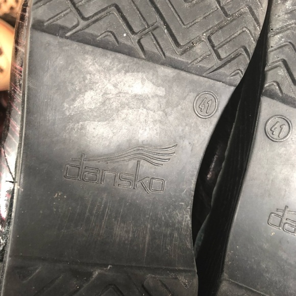 DANSKO Professional Clog Black Patent Multicolor Maroon Stripe Slip On 41 10.5 - Picture 9 of 10